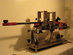 Eingespanntes KK-Gewehr in Einschie�bock f�r Munitionstest